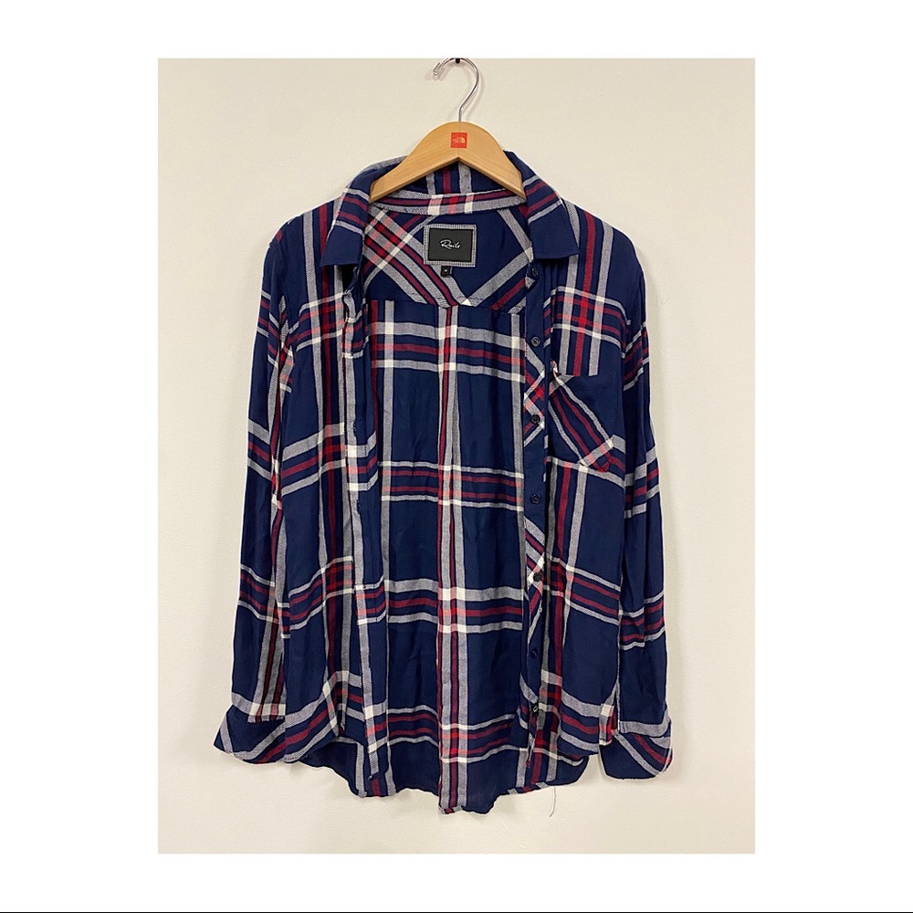 Rails Blue Plaid Shirt Size M